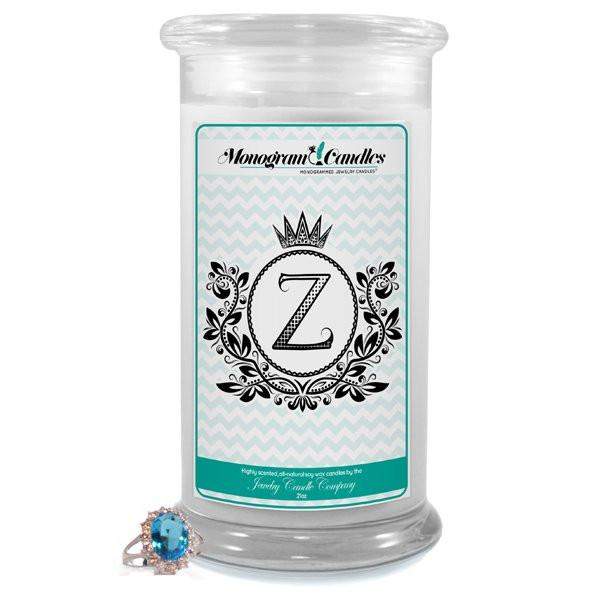 Letter Z Monogram Candles-Monogram Candles-The Official Website of Jewelry Candles - Find Jewelry In Candles!