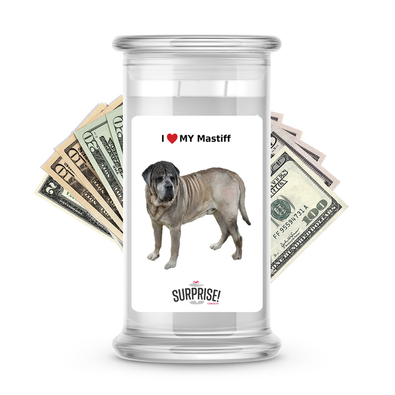 I ❤️ My Mastiff | Dog Surprise Cash Candles