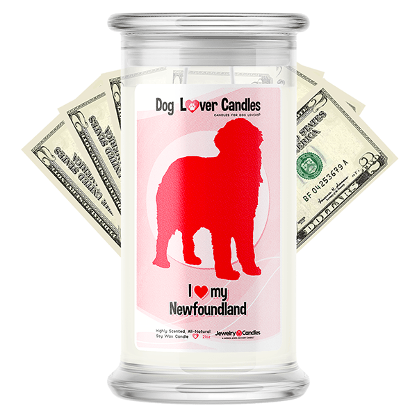 Newfoundland Dog Lover Cash Candle