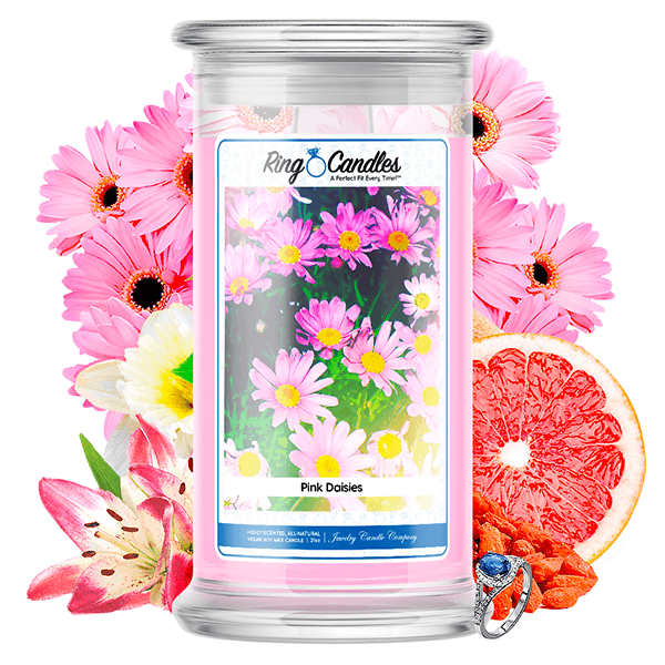Pink Daisies Ring Candle