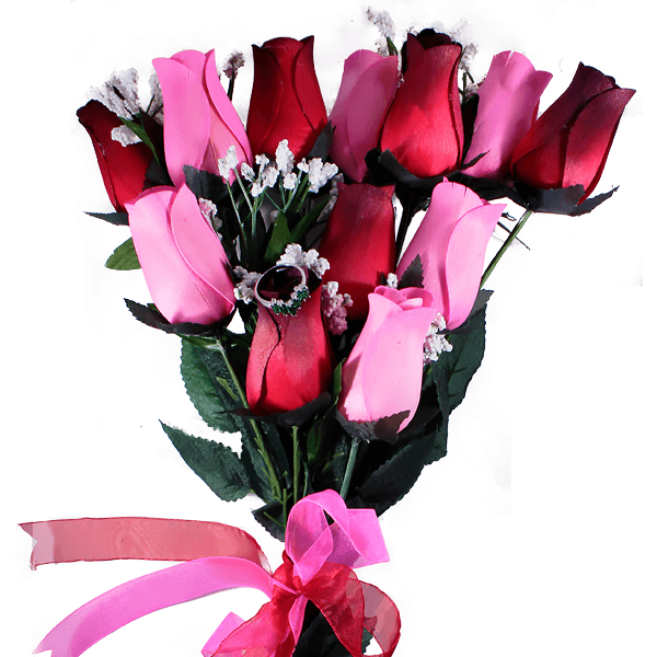 Pink & Red Bouquet | Cash Roses®-Cash Roses®-The Official Website of Jewelry Candles - Find Jewelry In Candles!
