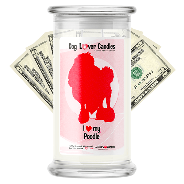 Poodle Dog Lover Cash Candle