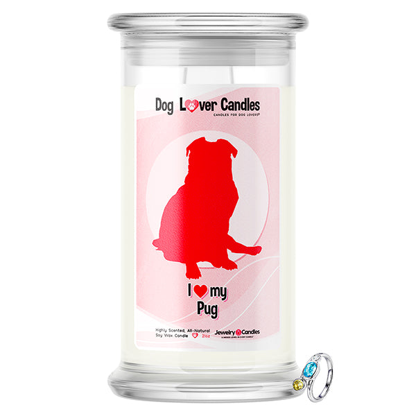 Pug Dog Lover Jewelry Candle