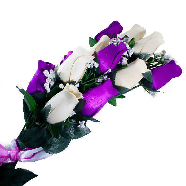 Purple & Cream Bouquet | Jewelry Roses®-Jewelry Roses®-The Official Website of Jewelry Candles - Find Jewelry In Candles!