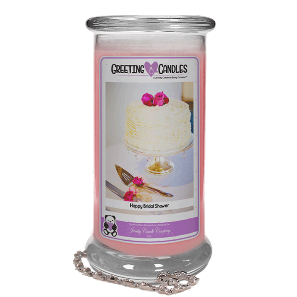 Happy Bridal Shower | Jewelry Greeting Candle-Happy Bridal Shower Jewelry Greeting Candle-The Official Website of Jewelry Candles - Find Jewelry In Candles!