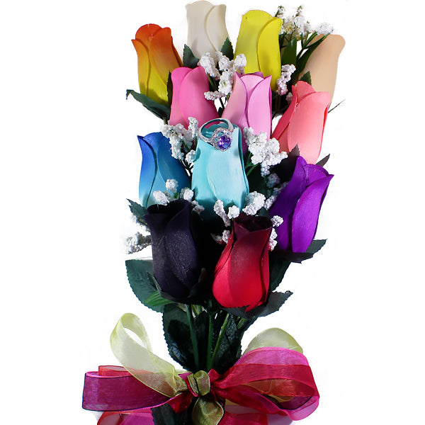 Rainbow Bouquet | Jewelry Roses®-Jewelry Roses®-The Official Website of Jewelry Candles - Find Jewelry In Candles!
