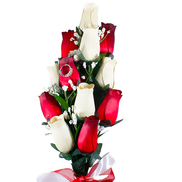 Cream & Red Bouquet | Jewelry Roses®-Jewelry Roses®-The Official Website of Jewelry Candles - Find Jewelry In Candles!