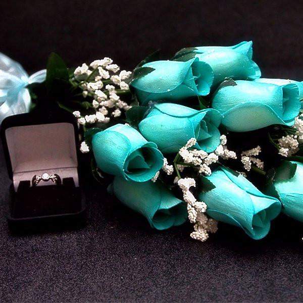Baby Blue Half Dozen Jewelry Roses-Create Your Own Dozen Roses-The Official Website of Jewelry Candles - Find Jewelry In Candles!