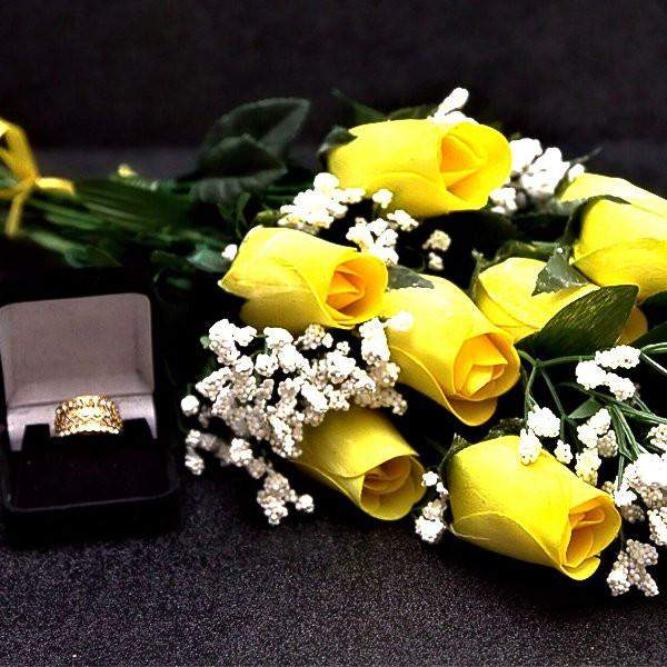 Yellow Half Dozen | Jewelry Roses®-Create Your Own Dozen Roses-The Official Website of Jewelry Candles - Find Jewelry In Candles!