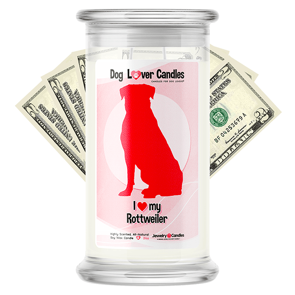 Rottweiler Dog Lover Cash Candle