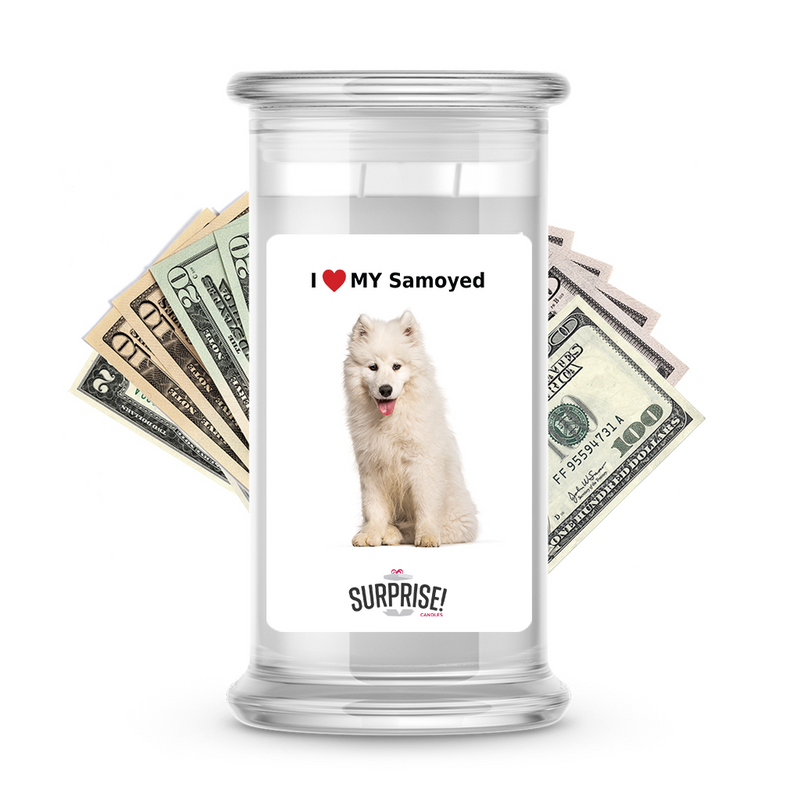I ❤️ My Samoyed | Dog Surprise Cash Candles