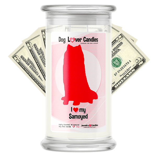 Samoyed Dog Lover Cash Candle