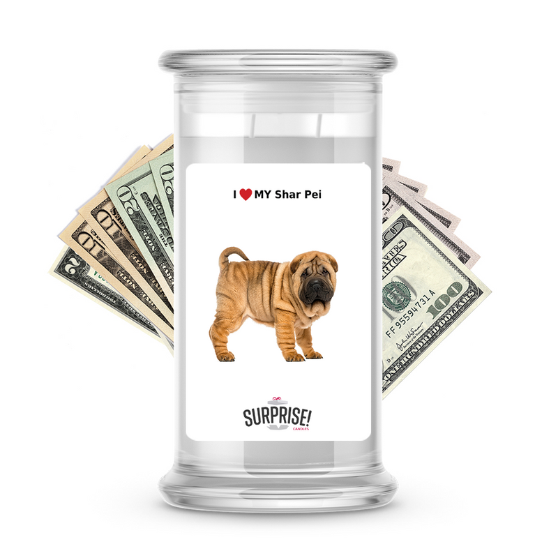 I ❤️ My Shar pei | Dog Surprise Cash Candles