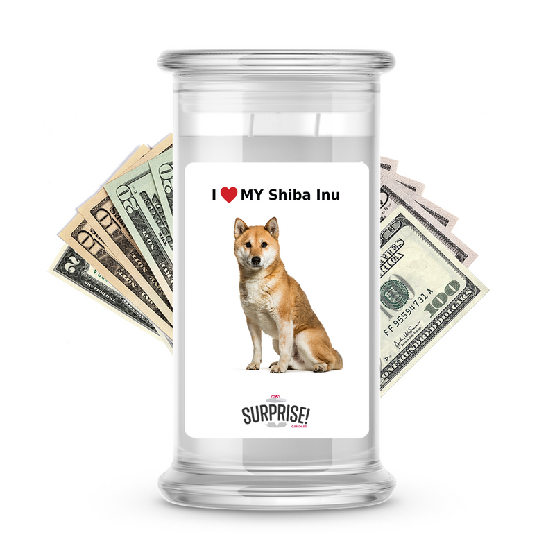 I ❤️ My Shiba Inu | Dog Surprise Cash Candles