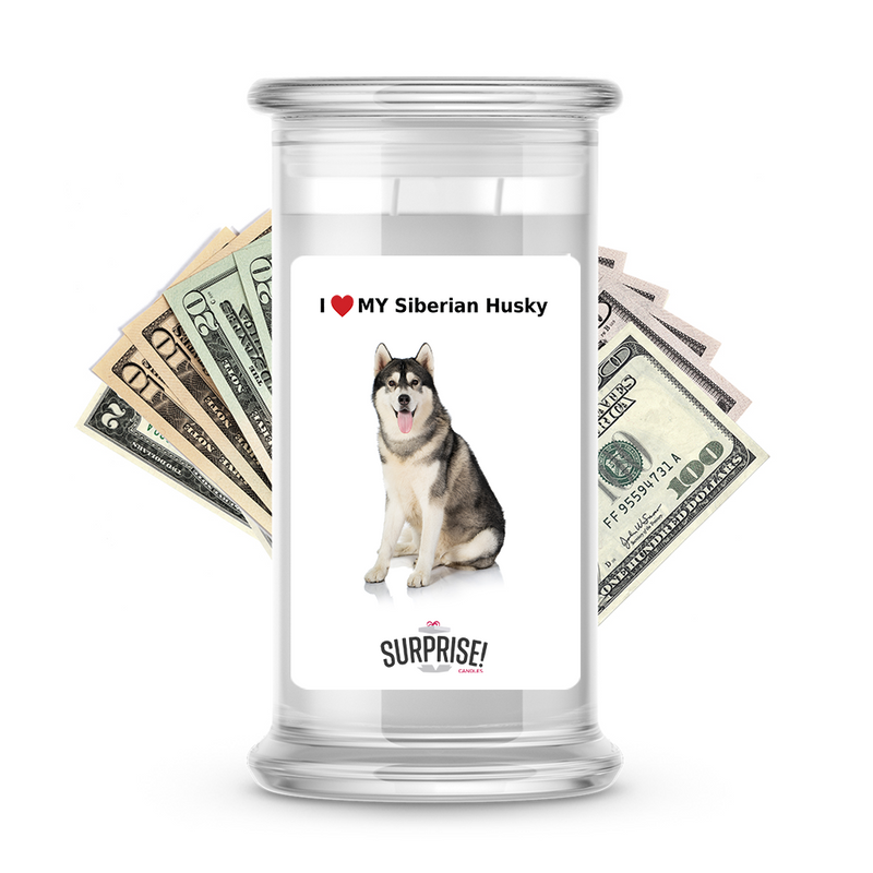 I ❤️ My Siberian husky | Dog Surprise Cash Candles