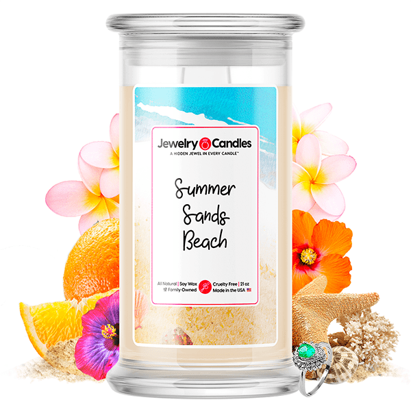 summer sands beach jewelry candle