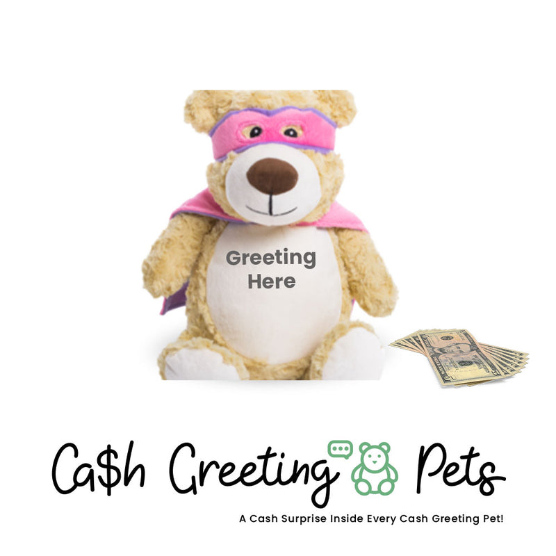 Super-Bear-Pink Cash Greeting Pet