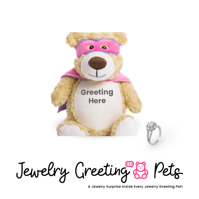 Super-Bear-Pink Jewelry Greeting Pet