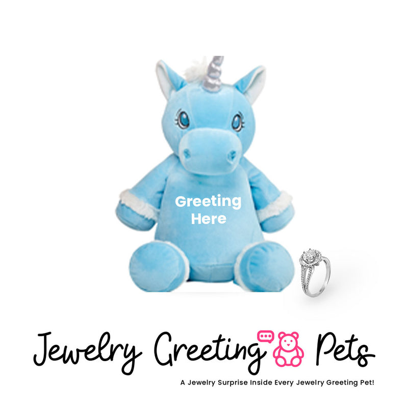 Unicorn-Blue Jewelry Greeting Pet