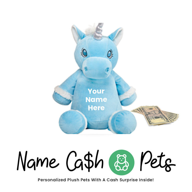 Unicorn-Blue Name Cash Pet