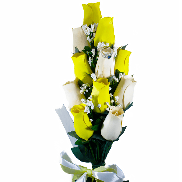Cream & Yellow Bouquet | Jewelry Roses®-Jewelry Roses®-The Official Website of Jewelry Candles - Find Jewelry In Candles!
