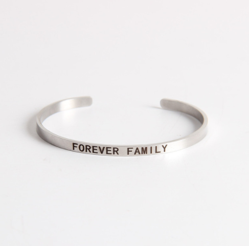 Forever Family Stainless Steel Cuff Bracelet-The Official Website of Jewelry Candles - Find Jewelry In Candles!