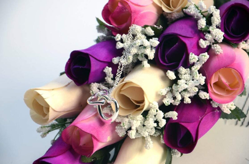 Cream, Deep Purple, & Lavender Ombré Dozen Bouquet | Jewelry Roses®-White, Lavender and White with Lavender Tipped Wax Roses Bouquet-The Official Website of Jewelry Candles - Find Jewelry In Candles!